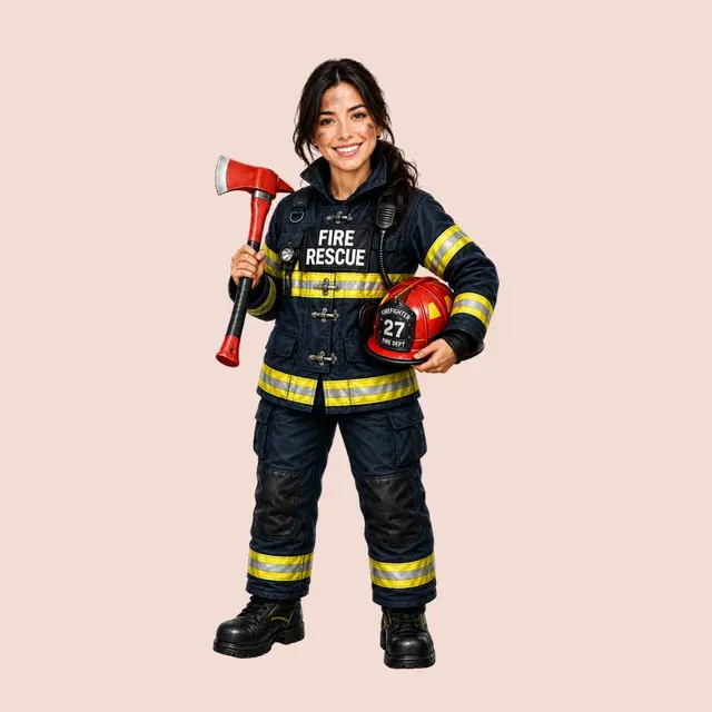 Caricature figurine of a firefighter