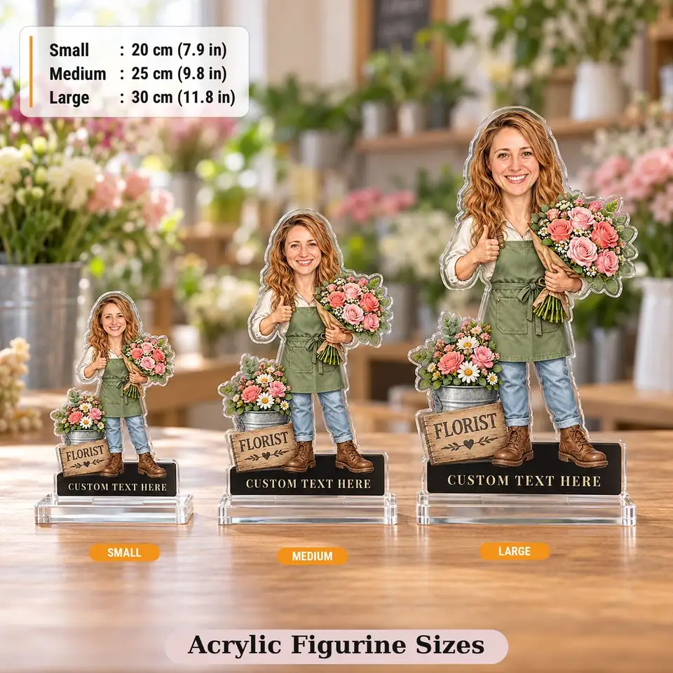 Kleine, mittlere und große Floristen-Figuren aus Acryl