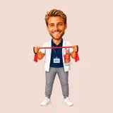 Caricature figurine of a physical therapist