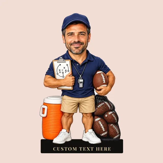 Caricature figurine design for a team & coach gift